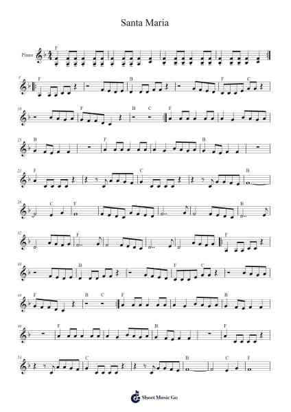 Santa Maria Sheet Music by undefined-Arr.Fieldtein