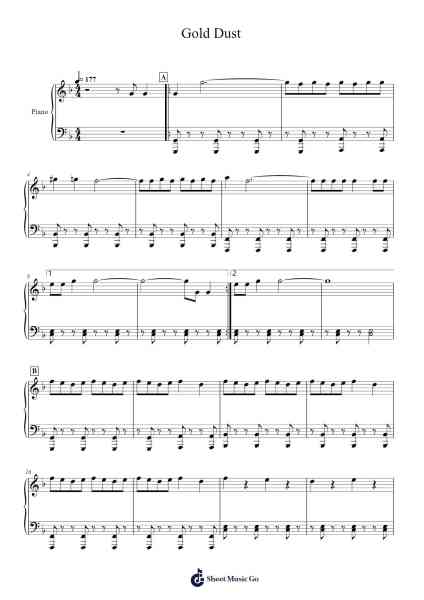 Gold Dust Sheet Music by DJ Fresh-Arr.Beague Kinglor