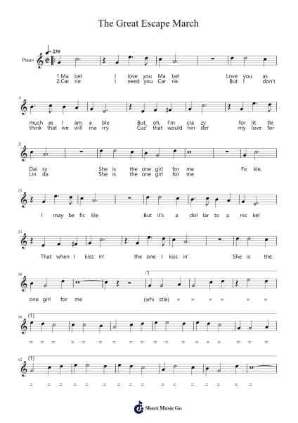The Great Escape March Sheet Music by undefined-Arr.Shertram