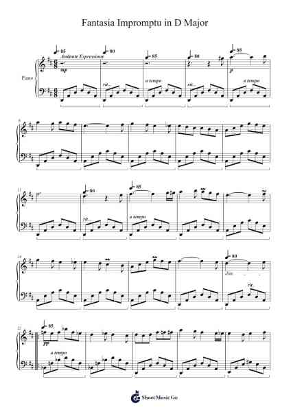 Fourth Classical Fantasia Impromptu in D Major Sheet Music by John Clovis A. Verano-Arr.Thornle