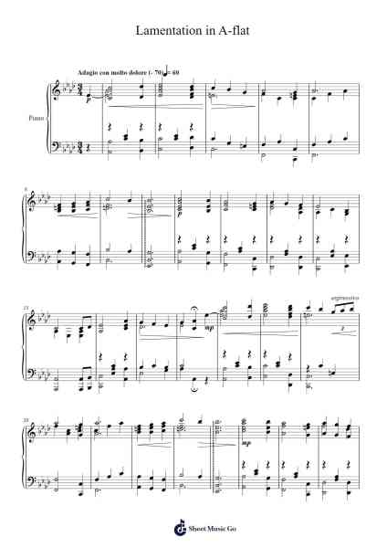 Lamentation in A-flat Sheet Music by David Lee-Arr.Pulborg Ridean