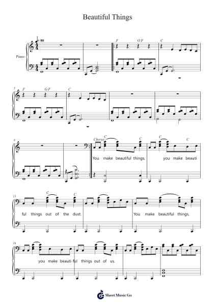 Beautiful Things Sheet Music by Gungor-Arr.Pebar Hawgie