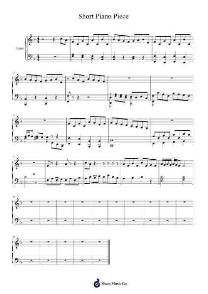 Short Piano Piece Sheet Music by undefined-Arr.Huttling Blithebelle