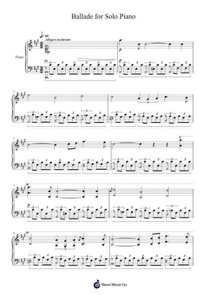 Ballade for Solo Piano Sheet Music by Jay Reiter-Arr.Timridge
