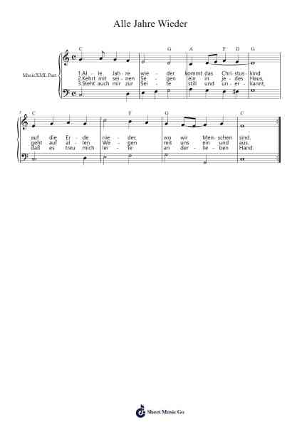 Alle Jahre Wieder Sheet Music by F. Silcher-Arr.Gasgreve Ausnal