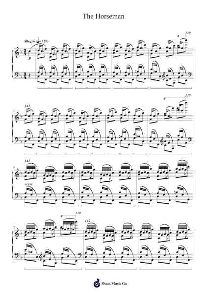 Chopin Etude Op. 25 No. 3 "The Horseman" Sheet Music by Frédéric Chopin-Arr.Jansean
