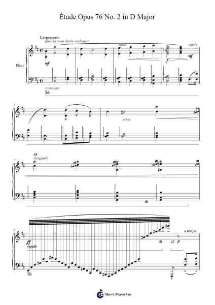 Étude Opus 76 No. 2 in D Major Sheet Music by Charles-Valentin Alkan-Arr.Fastsmith Sainsrel