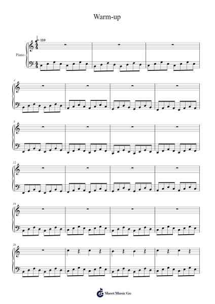 Warm-up Sheet Music by Chloe G. Smith-Arr.Sidser