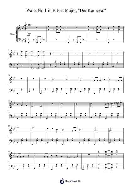 Waltz No 1 in B Flat Major, "Der Karneval" Sheet Music by Seth Khoury-Arr.Ninah