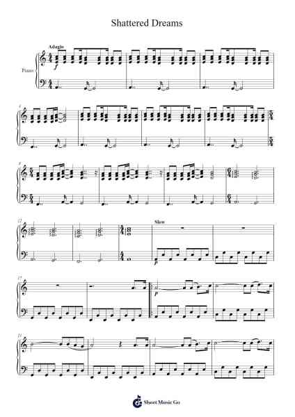 Shattered Dreams Sheet Music by Robert Telling-Arr.Glacarr