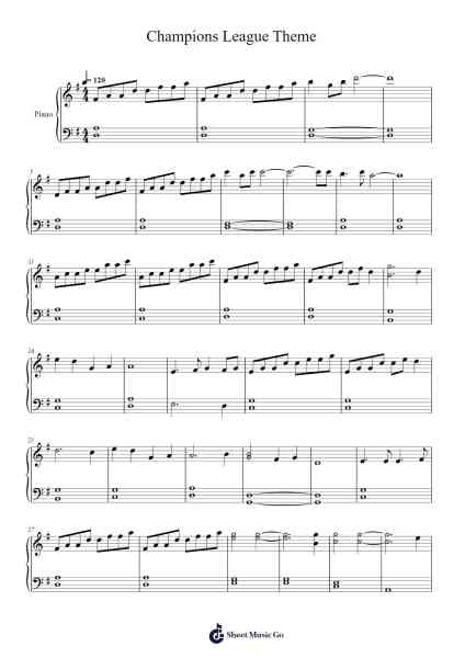 Champions League Theme Sheet Music by undefined-Arr.Ribloor