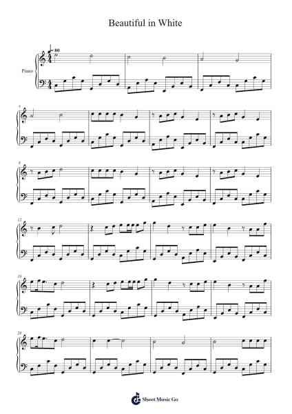 Beautiful in White Sheet Music by undefined-Arr.Regbob Diachols