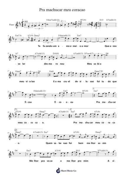 Pra machucar meu coracao Sheet Music by Ary Barroso-Arr.Vicnick Hoodpy