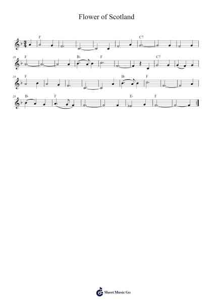 Flower of Scotland Sheet Music by Joe Buchanan-Arr.Yetleif Clecott