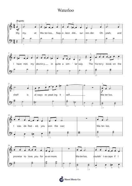 Waterloo Sheet Music by ABBA-Arr.Jonessibyl Midsopp