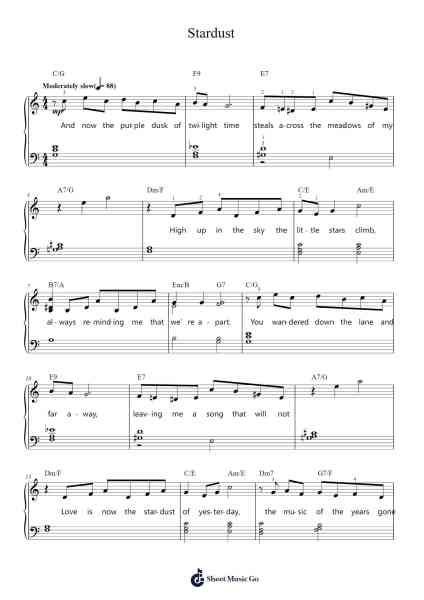 Stardust Sheet Music by Hoagy Carmichael-Arr.Ausdam Pukin