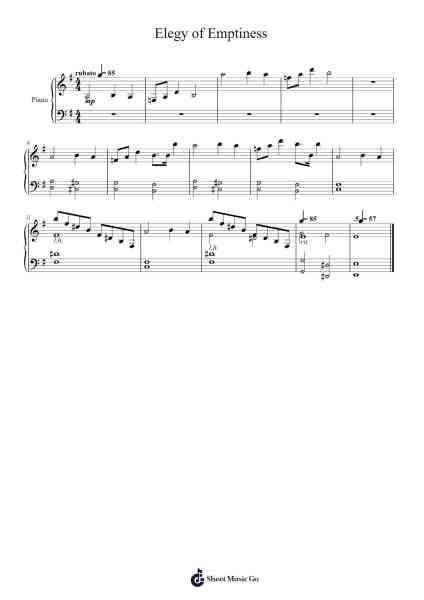 Elegy of Emptiness Sheet Music by The Happy Song Salesman-Arr.Nickkirk Inje