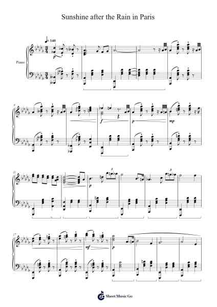 Sunshine after the Rain in Paris Sheet Music by Mason Ma-Arr.Adnest Fitzvin