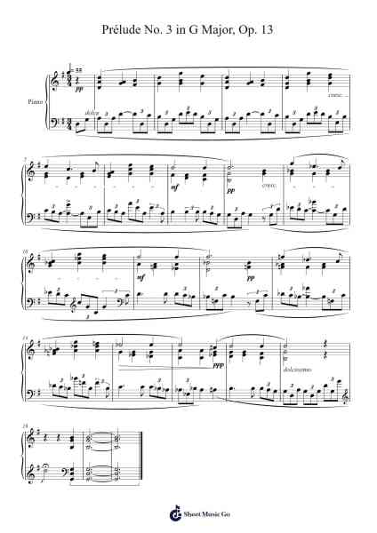 Prélude No. 3 in G Major, Op. 13 Sheet Music by Vincent-Arr.Kriso Dolclaire