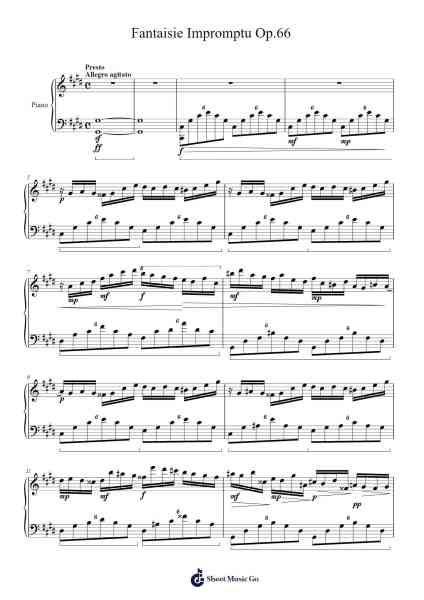 Fantaisie-Impromptu in C-sharp Minor, Op. 66 Sheet Music by Frédéric Chopin-Arr.Giswolf