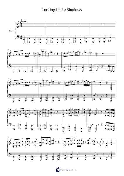 Club Penguin Halloween main theme (Lurking in the Shadows) - piano Sheet Music by Adamastos-Arr.Bowsibyl Twainses