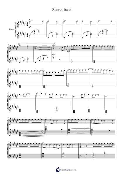 Secret base Sheet Music by undefined-Arr.Payrusk