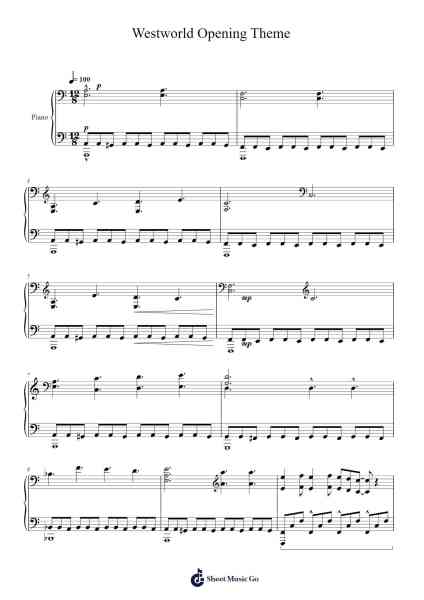 Westworld Opening Theme Sheet Music by Ramin Djawadi-Arr.Cisgrey