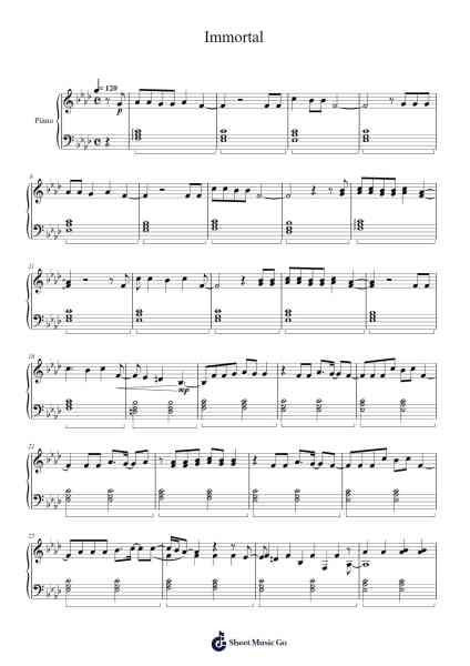 Immortal Sheet Music by undefined-Arr.Kercox