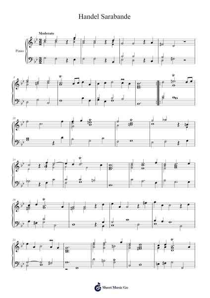 Sarabande from Suite No. 7 in G Minor, HWV 432 Sheet Music by Georg Friedrich Handel-Arr.Elroylitt Graycia