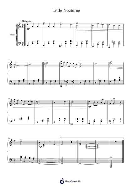 Little Nocturne Sheet Music by Findrew-Arr.Louisen Jusine