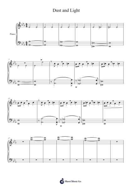 Dust and Light Sheet Music by undefined-Arr.Campleign Eli