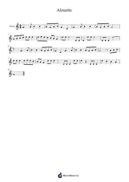 Alouette Sheet Music by undefined-Arr.Lambken Bespag