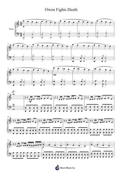 Owen Fights Death Sheet Music by Ben Foster-Arr.Dysaul Beaze