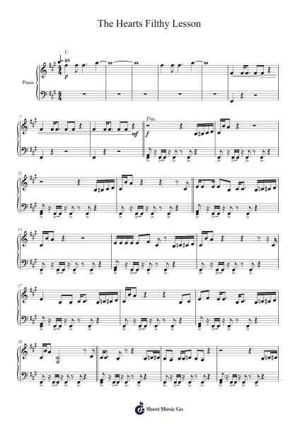 The Hearts Filthy Lesson Sheet Music by Sam Anderson-Arr.Jonessibyl Midsopp