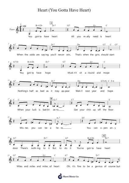 Heart (You Gotta Have Heart) Sheet Music by Richard Adler/Jerry Ross-Arr.Joejosh Demptout