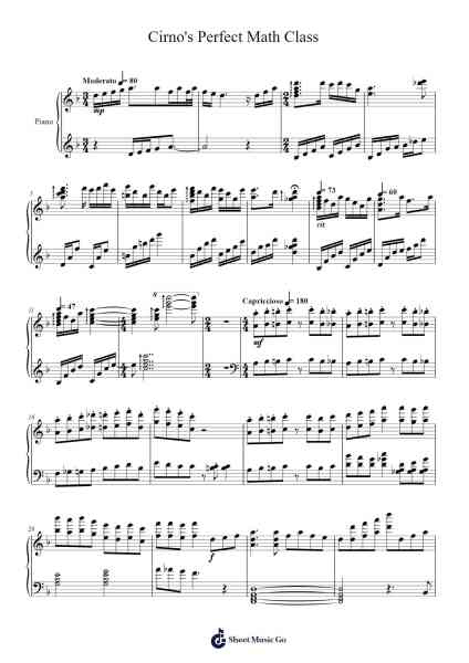 Cirno's Perfect Math Class Sheet Music by ZUN-Arr.Canor