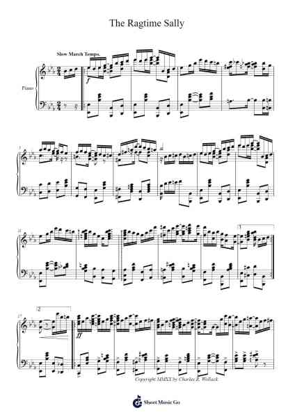 The Ragtime Sally Sheet Music by Montphens-Arr.Jonessibyl Midsopp