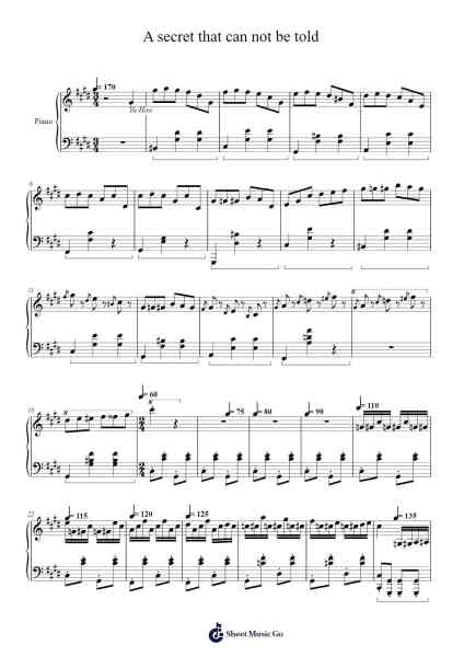 A secret that can not be told Sheet Music by Yu Hao/Xianglun-Arr.Mollpag