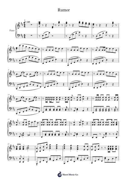 Rumor Sheet Music by The Police-Arr.Lupeg
