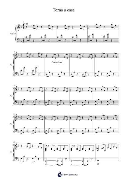 Torna a casa Sheet Music by Maneskin-Arr.Osworth Gosca