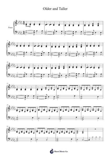 Older and Taller Sheet Music by Regina Spektor-Arr.Lancefoe Robsaul