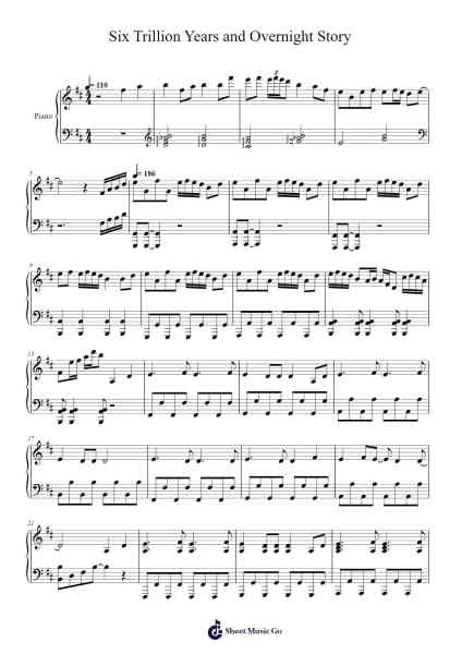 Six Trillion Years and Overnight Story 樂譜由 undefined - 編曲 Solin