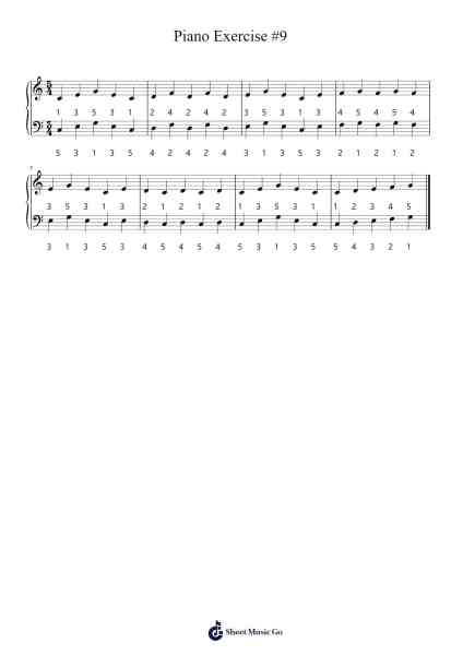 Piano Exercise #9 Sheet Music by Dr. Buck-Arr.Trollstal