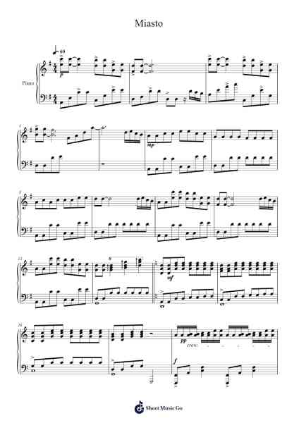 Miasto Sheet Music by Ania Iwanek/Pati Sokół/Piotr Cugowski-Arr.Sainsgen Junebrowne