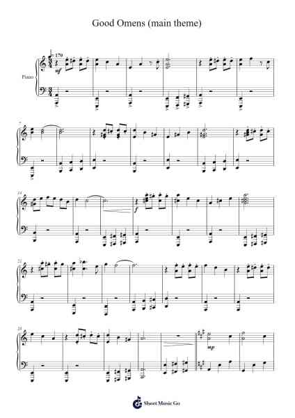 Good Omens (main theme) Sheet Music by David Arnold-Arr.Chamtra