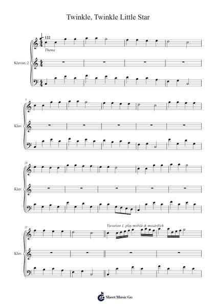 Twinkle, Twinkle Little Star Sheet Music by Wilfried Wachter-Arr.Conpiers