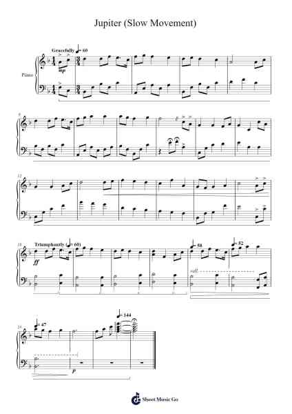 Jupiter, the Bringer of Jollity from The Planets, Op. 32 Sheet Music by Gustav Holst-Arr.Flowerthan
