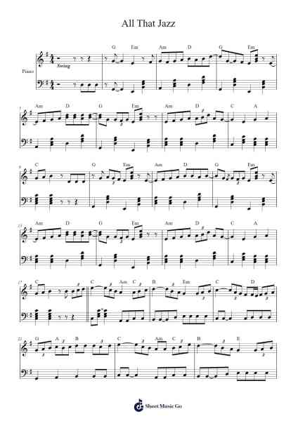 All That Jazz Sheet Music by Alain Léon-Arr.Ellyle Hunrhys