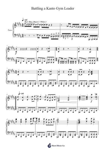 Battling a Kanto Gym Leader Sheet Music by Junichi Masuda/Go Ichinose-Arr.Wilhelker Croftsdrew