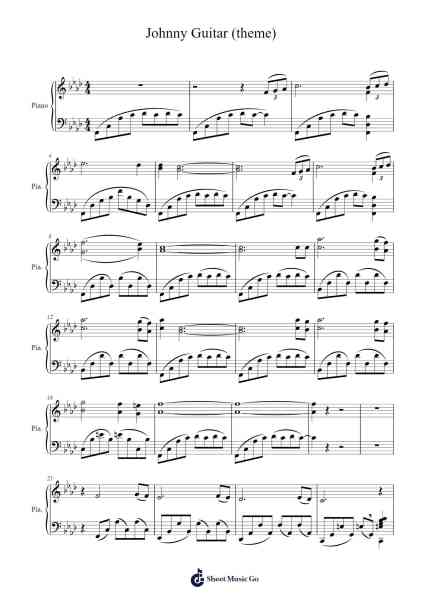 Johnny Guitar (theme) Sheet Music by Victor Young-Arr.Louisron Whitemax